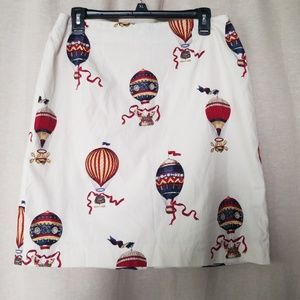 Vintage Hot Air Balloon Pattern Pencil Skirt